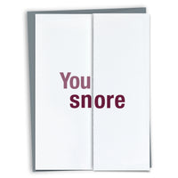 Funny Anniversary Love Card for Snorer
