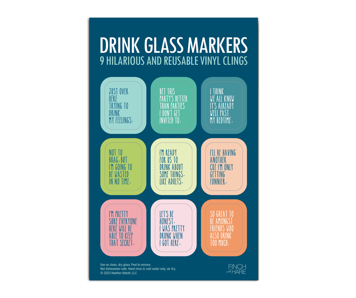 Funny Drink Glass Markers – FINCH and HARE