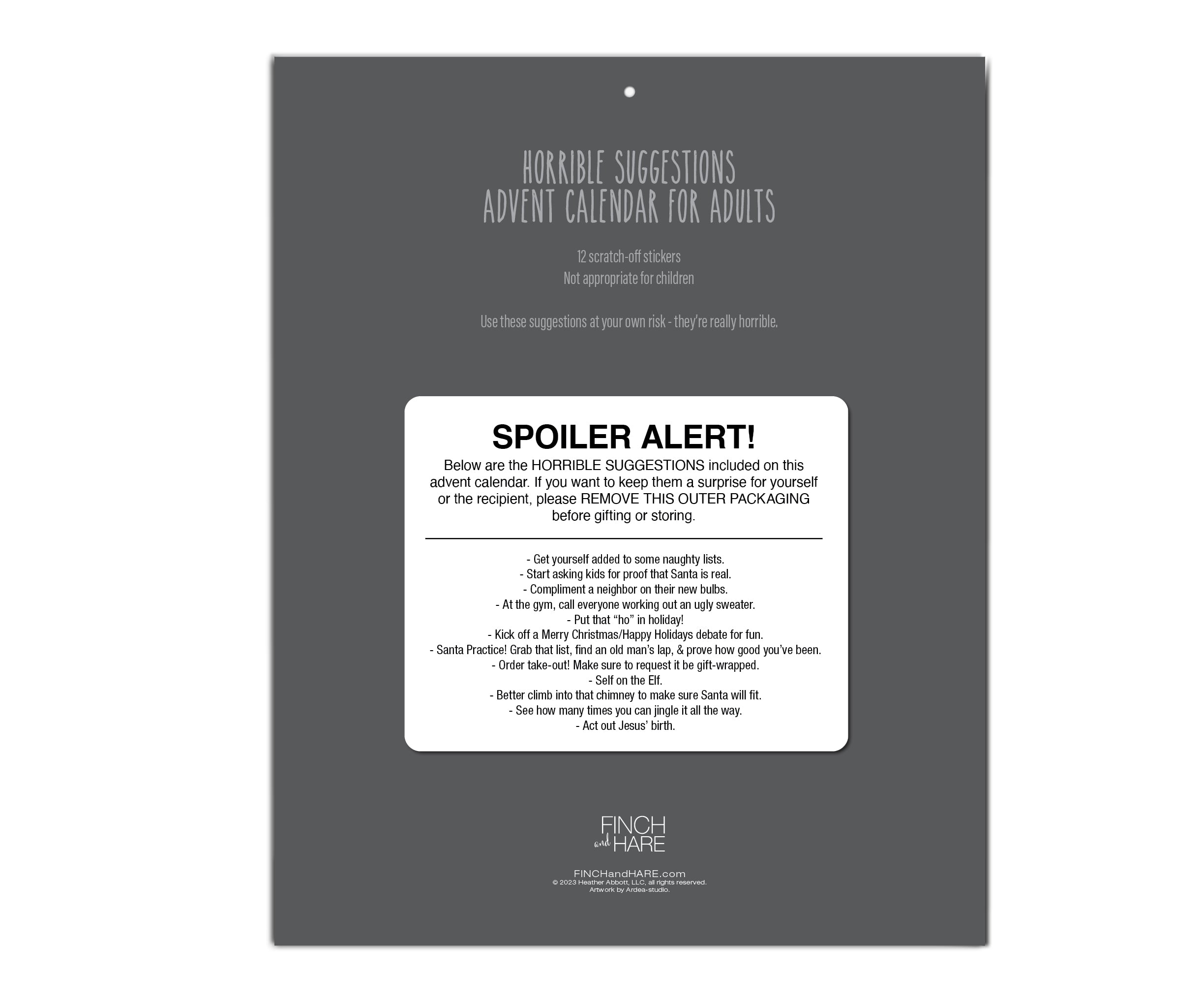 Horrible Suggestions Adult Advent Calendar FINCH And HARE horrible-suggestions-adult-advent-calendar-finch-and-hare