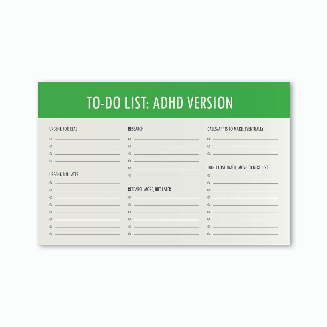 ADHD Note Pad